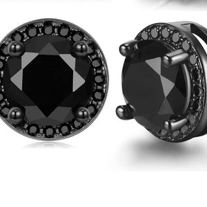 Black CZ Stud Earrings